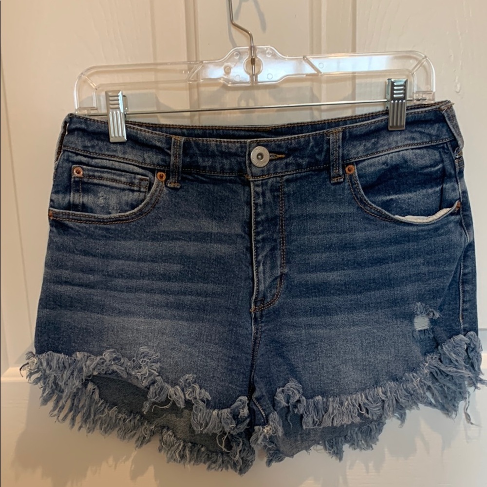 INC Denim Frayed Hem Women Shorts